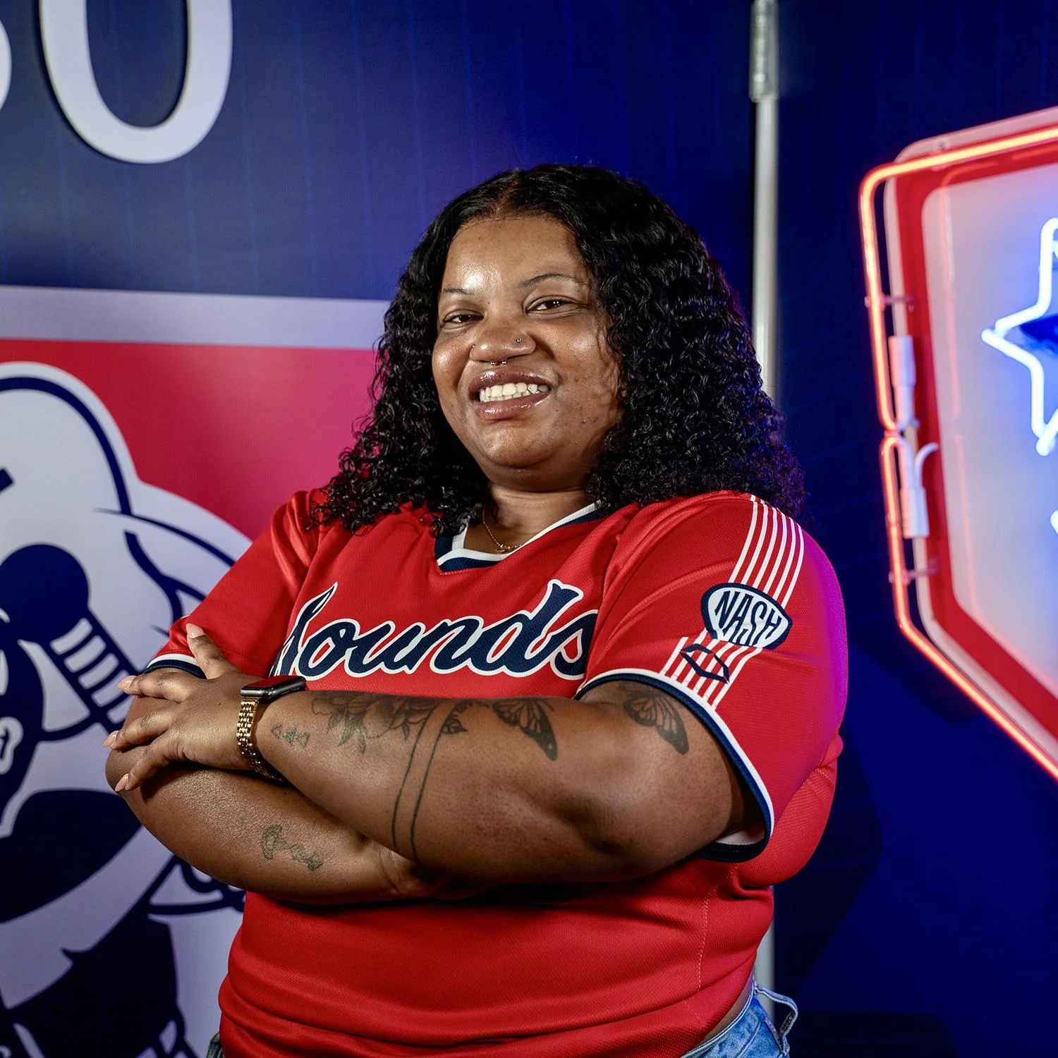 Nashville Sounds EvoShield Adult Red Authentic Jersey - Image 4